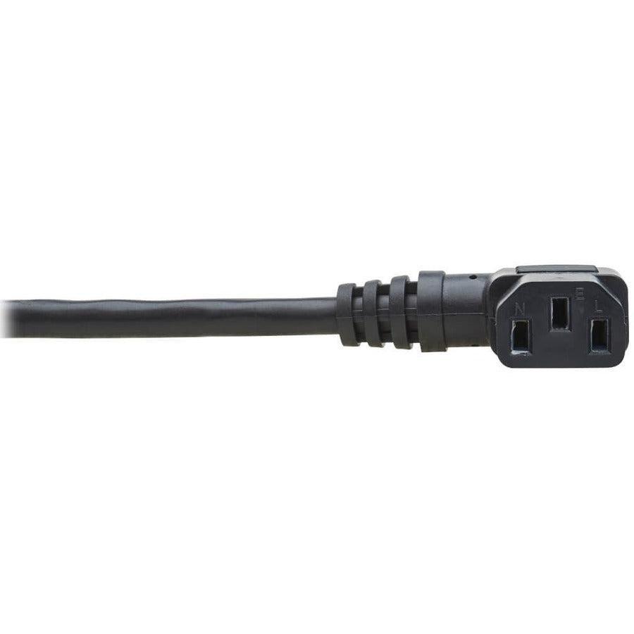 Tripp Lite P004-002-13Ra Power Extension Cord, Right-Angle C13 To C14 Pdu Style - 10A, 250V, 18 Awg, 2 Ft. (0.61 M), Black