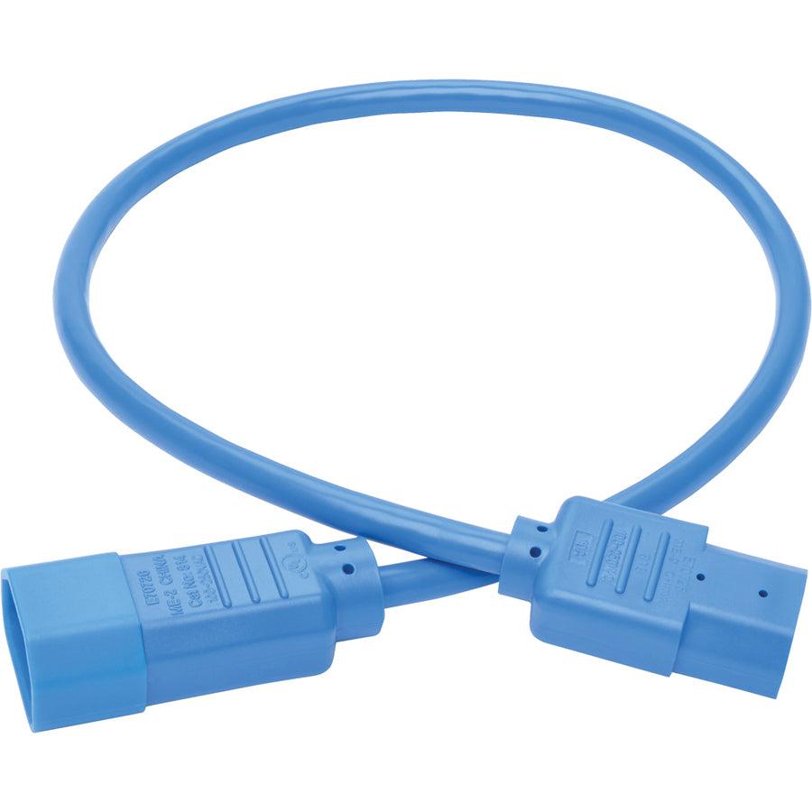 Tripp Lite P004-002-Abl Pdu Power Cord, C13 To C14 - 10A, 250V, 18 Awg, 2 Ft. (0.61 M), Blue