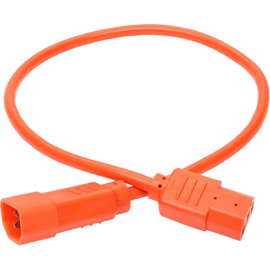 Tripp Lite P004-002-Aor Pdu Power Cord, C13 To C14 - 10A, 250V, 18 Awg, 2 Ft. (0.61 M), Orange