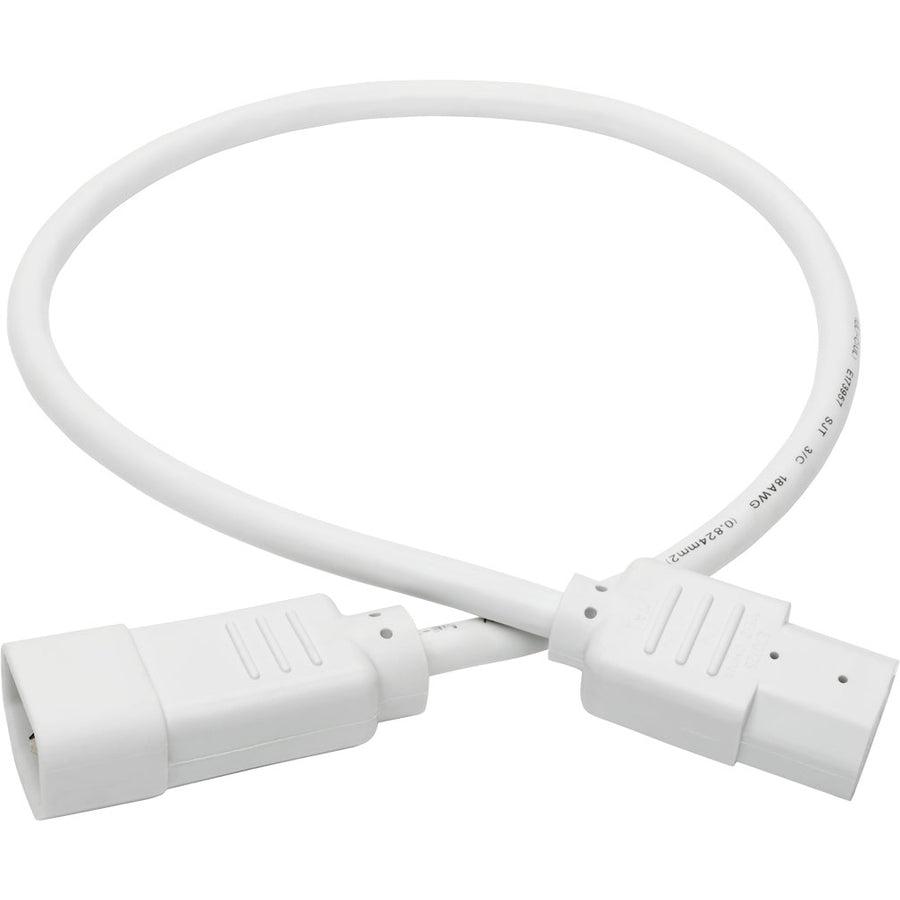 Tripp Lite P004-002-Awh Pdu Power Cord, C13 To C14 - 10A, 250V, 18 Awg, 2 Ft. (0.61 M), White