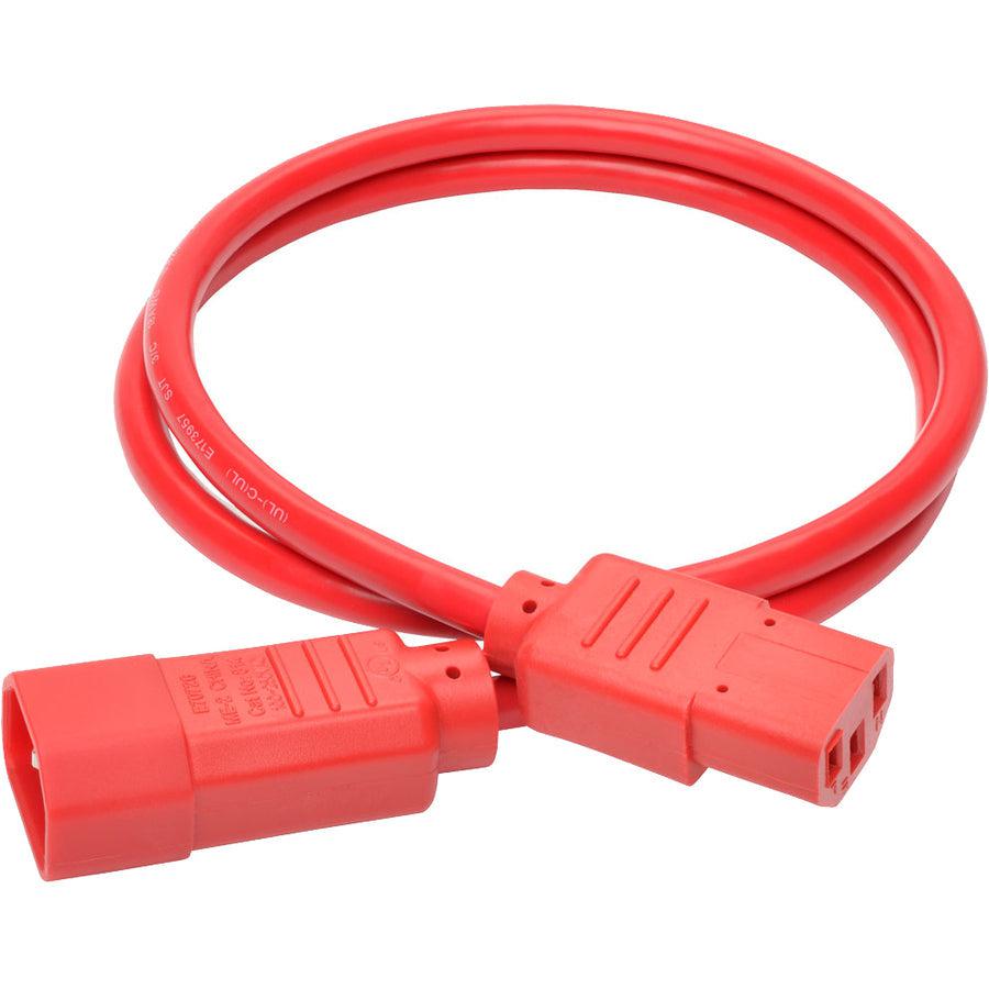 Tripp Lite P004-003-Ard Pdu Power Cord, C13 To C14 - 10A, 250V, 18 Awg, 3 Ft. (0.91 M), Red