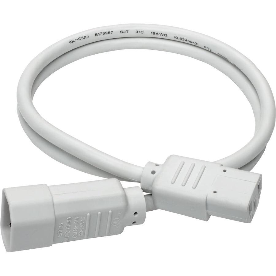 Tripp Lite P004-003-Awh Pdu Power Cord, C13 To C14 - 10A, 250V, 18 Awg, 3 Ft. (0.91 M), White