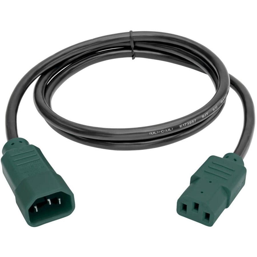 Tripp Lite P004-004-Gn Pdu Power Cord, C13 To C14 - 10A, 250V, 18 Awg, 4 Ft. (1.22 M), Green