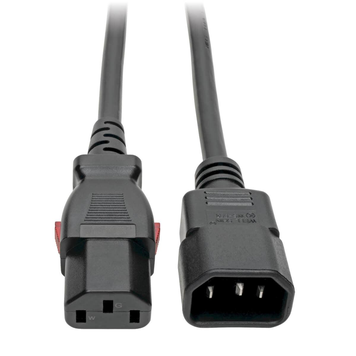 Tripp Lite P004-L01 Power Extension Cord, Locking C13 To C14 Pdu Style - 10A, 250V, 18 Awg, 1 Ft. (0.31 M)