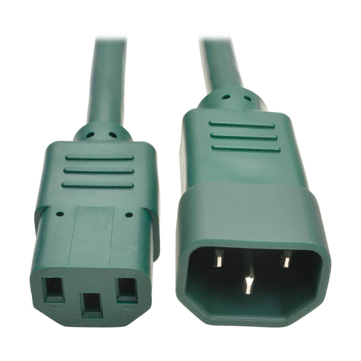 Tripp Lite P005-002-Agn Heavy-Duty Pdu Power Cord, C13 To C14 - 15A, 250V, 14 Awg, 2 Ft. (0.61 M), Green