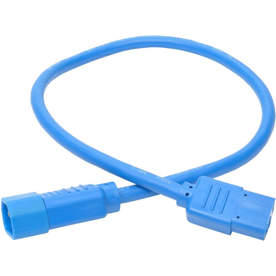 Tripp Lite P005-002-Abl Heavy-Duty Pdu Power Cord, C13 To C14 - 15A, 250V, 14 Awg, 2 Ft. (0.61 M), Blue