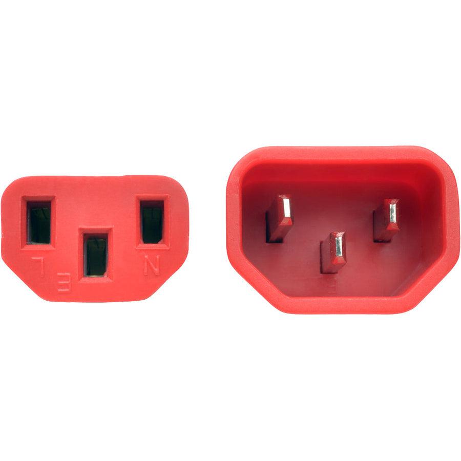 Tripp Lite P005-002-Ard Heavy-Duty Pdu Power Cord, C13 To C14 - 15A, 250V, 14 Awg, 2 Ft. (0.61 M), Red