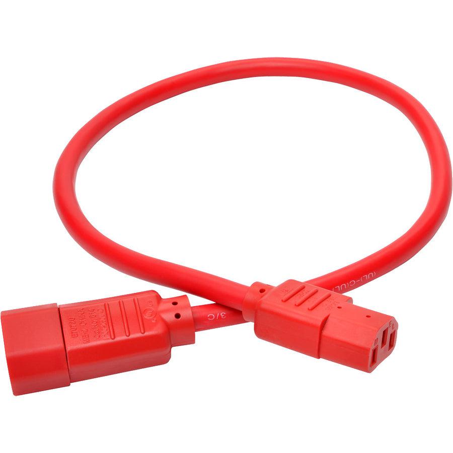Tripp Lite P005-002-Ard Heavy-Duty Pdu Power Cord, C13 To C14 - 15A, 250V, 14 Awg, 2 Ft. (0.61 M), Red