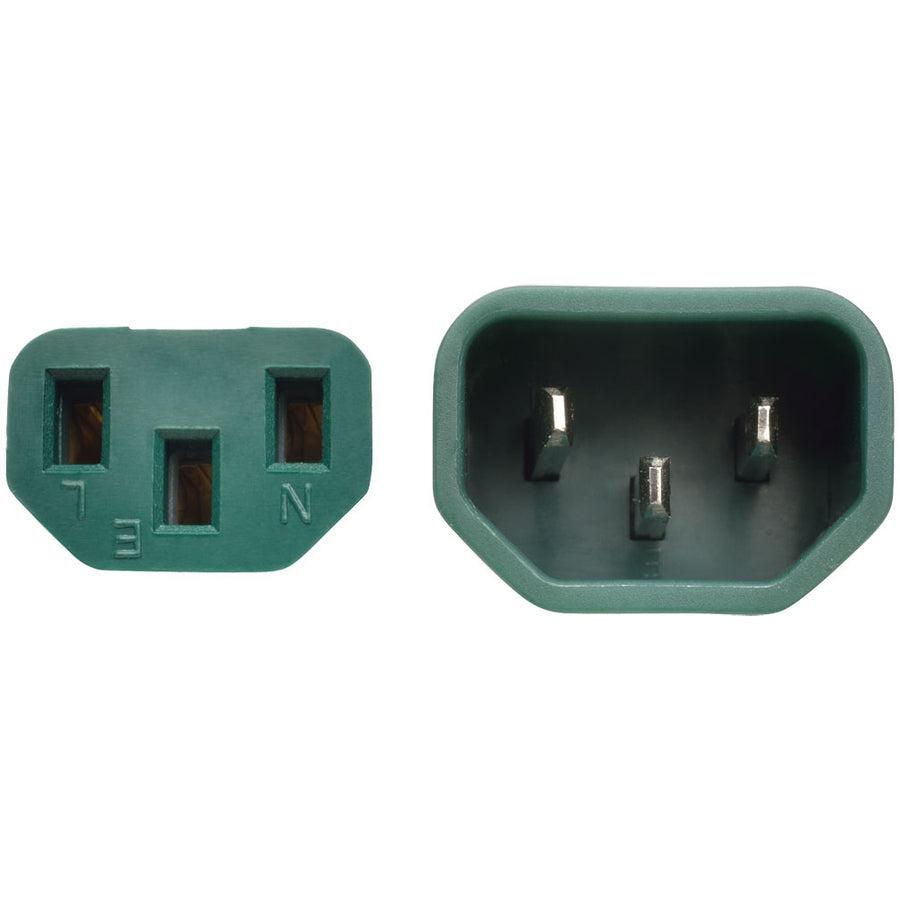 Tripp Lite P005-003-Agn Heavy-Duty Pdu Power Cord, C13 To C14 - 15A, 250V, 14 Awg, 3 Ft. (0.91 M), Green