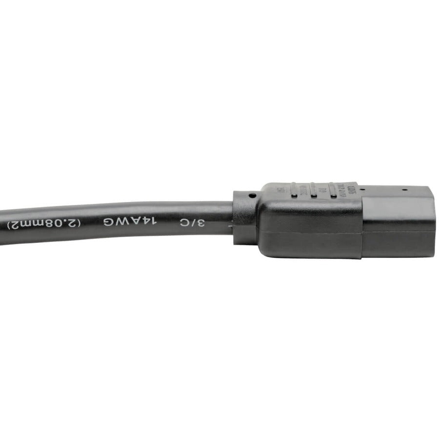 Tripp Lite P005-003 Heavy-Duty Pdu Power Cord, C13 To C14 - 15A, 250V, 14 Awg, 3 Ft. (0.91 M), Black