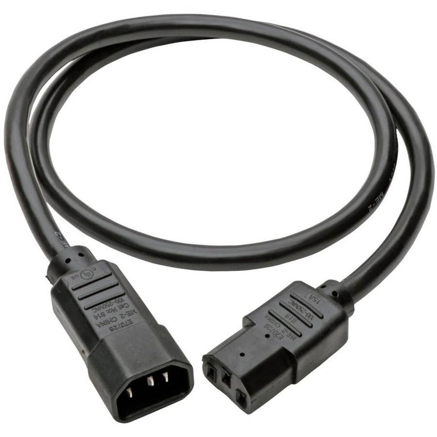 Tripp Lite P005-003 Heavy-Duty Pdu Power Cord, C13 To C14 - 15A, 250V, 14 Awg, 3 Ft. (0.91 M), Black