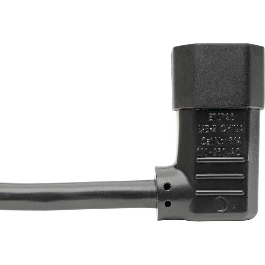 Tripp Lite P005-006-14La Heavy-Duty Pdu Power Cord, C13 To Left-Angle C14 - 15A, 250V, 14 Awg, 6 Ft. (1.83 M), Black