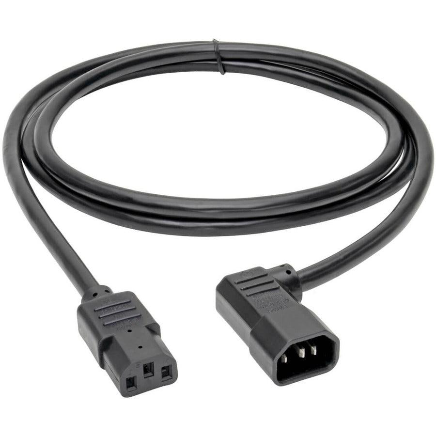 Tripp Lite P005-006-14La Heavy-Duty Pdu Power Cord, C13 To Left-Angle C14 - 15A, 250V, 14 Awg, 6 Ft. (1.83 M), Black