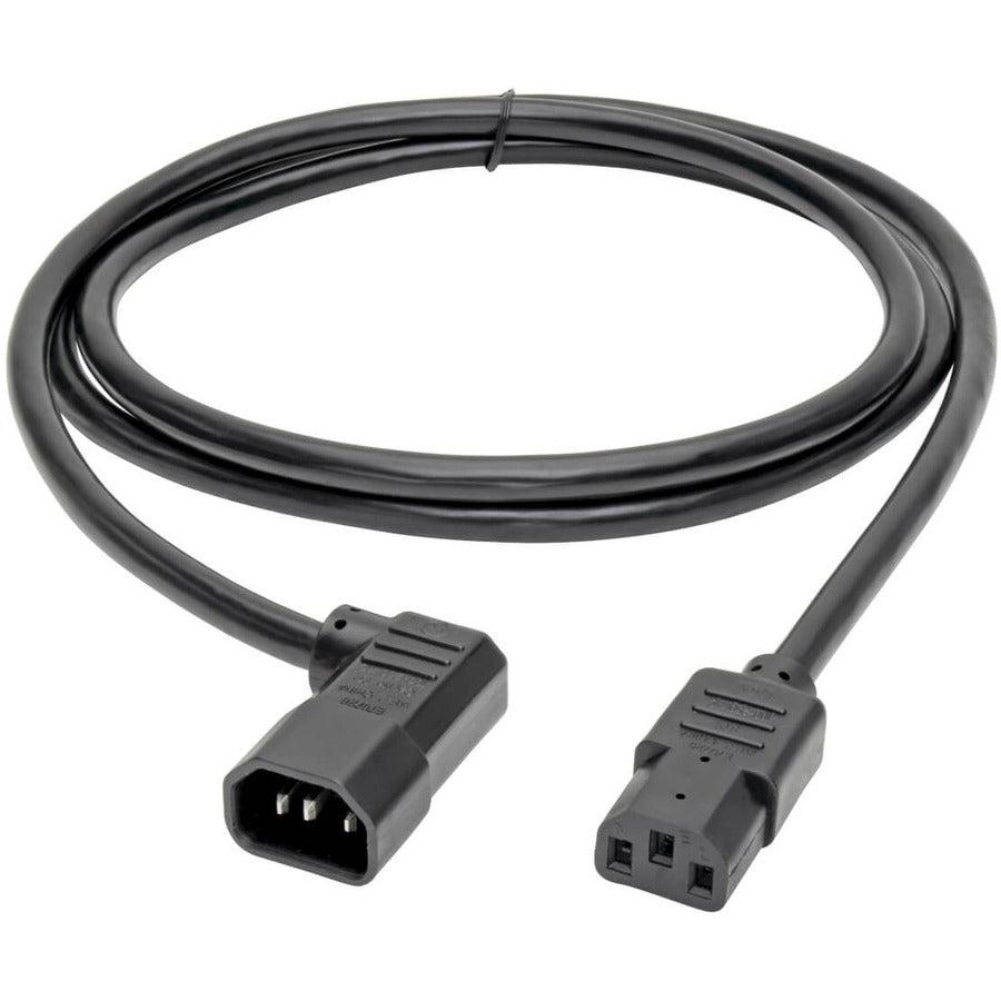 Tripp Lite P005-006-14Ra Heavy-Duty Pdu Power Cord, C13 To Right-Angle C14 - 15A, 250V, 14 Awg, 6 Ft. (1.83 M), Black