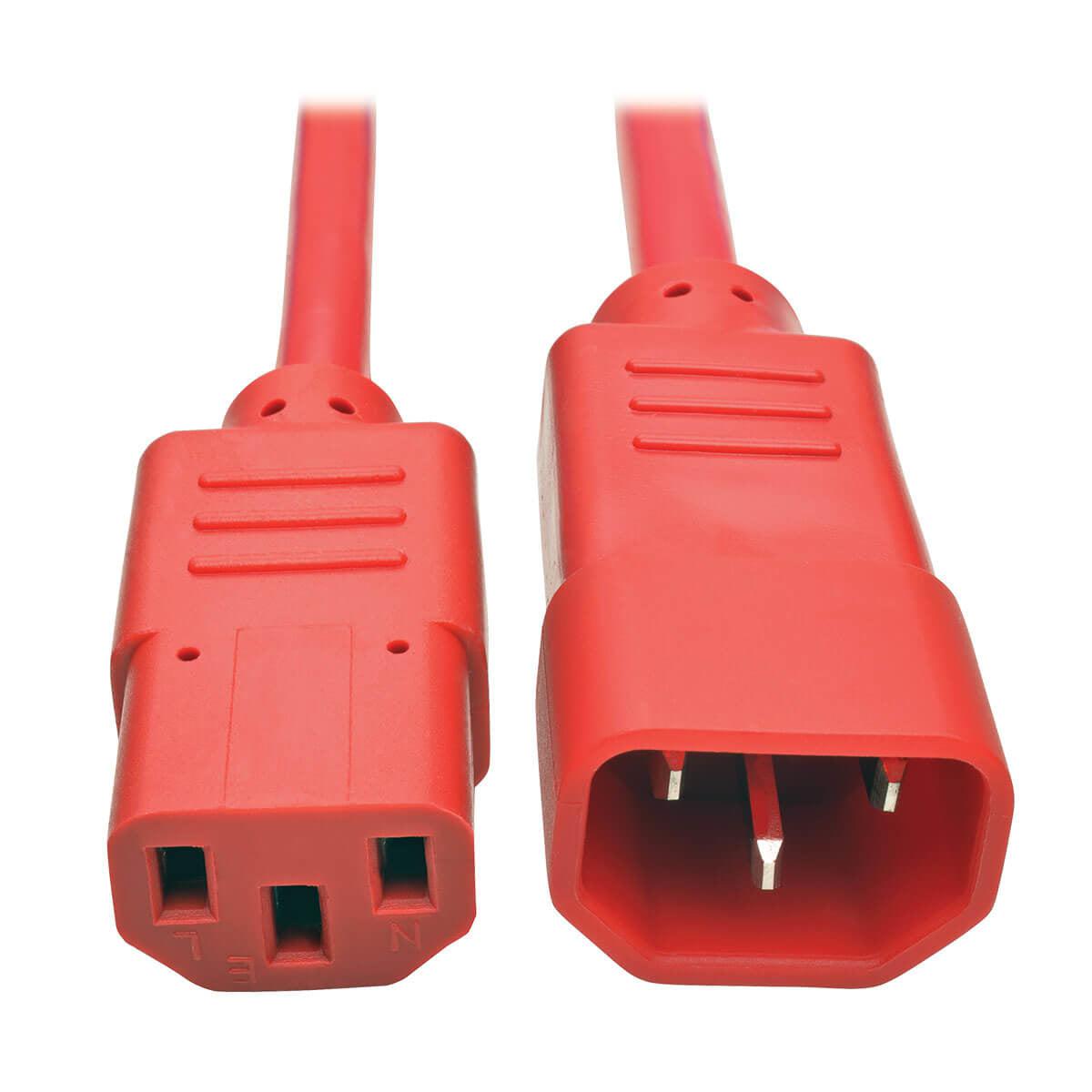 Tripp Lite P005-006-Ard Heavy-Duty Pdu Power Cord, C13 To C14 - 15A, 250V, 14 Awg, 6 Ft. (1.83 M), Red
