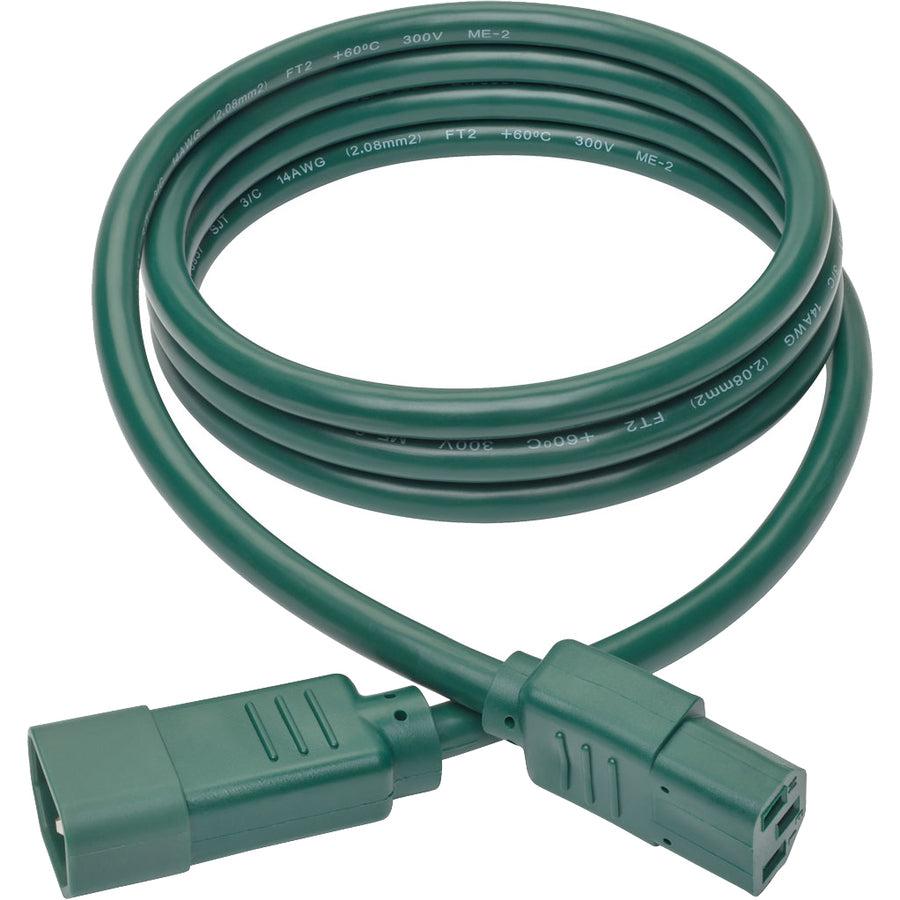 Tripp Lite P005-006-Agn Heavy-Duty Pdu Power Cord, C13 To C14 - 15A, 250V, 14 Awg, 6 Ft. (1.83 M), Green