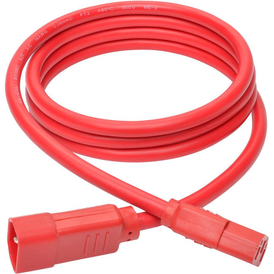Tripp Lite P005-006-Ard Heavy-Duty Pdu Power Cord, C13 To C14 - 15A, 250V, 14 Awg, 6 Ft. (1.83 M), Red