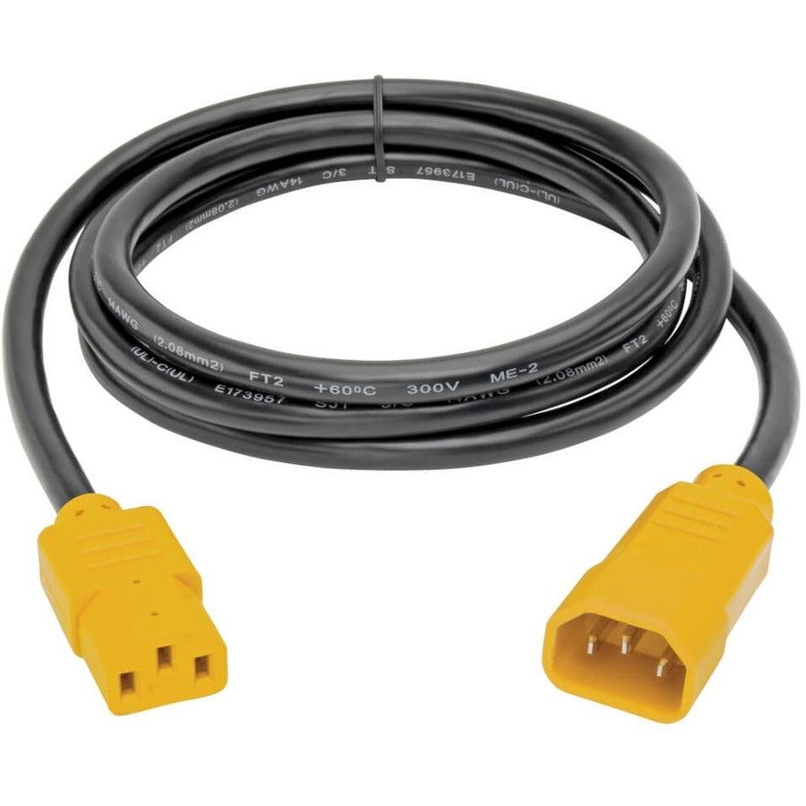 Tripp Lite P005-006-Yw Heavy-Duty Pdu Power Cord, C13 To C14 - 15A, 250V, 14 Awg, 6 Ft. (1.83 M), Yellow Plugs
