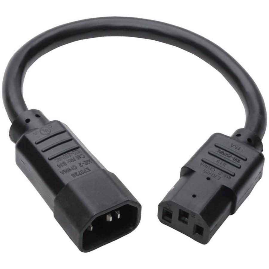 Tripp Lite P005-12N Heavy-Duty Pdu Power Cord, C13 To C14 - 15A, 250V, 14 Awg, 1 Ft. (0.31 M), Black