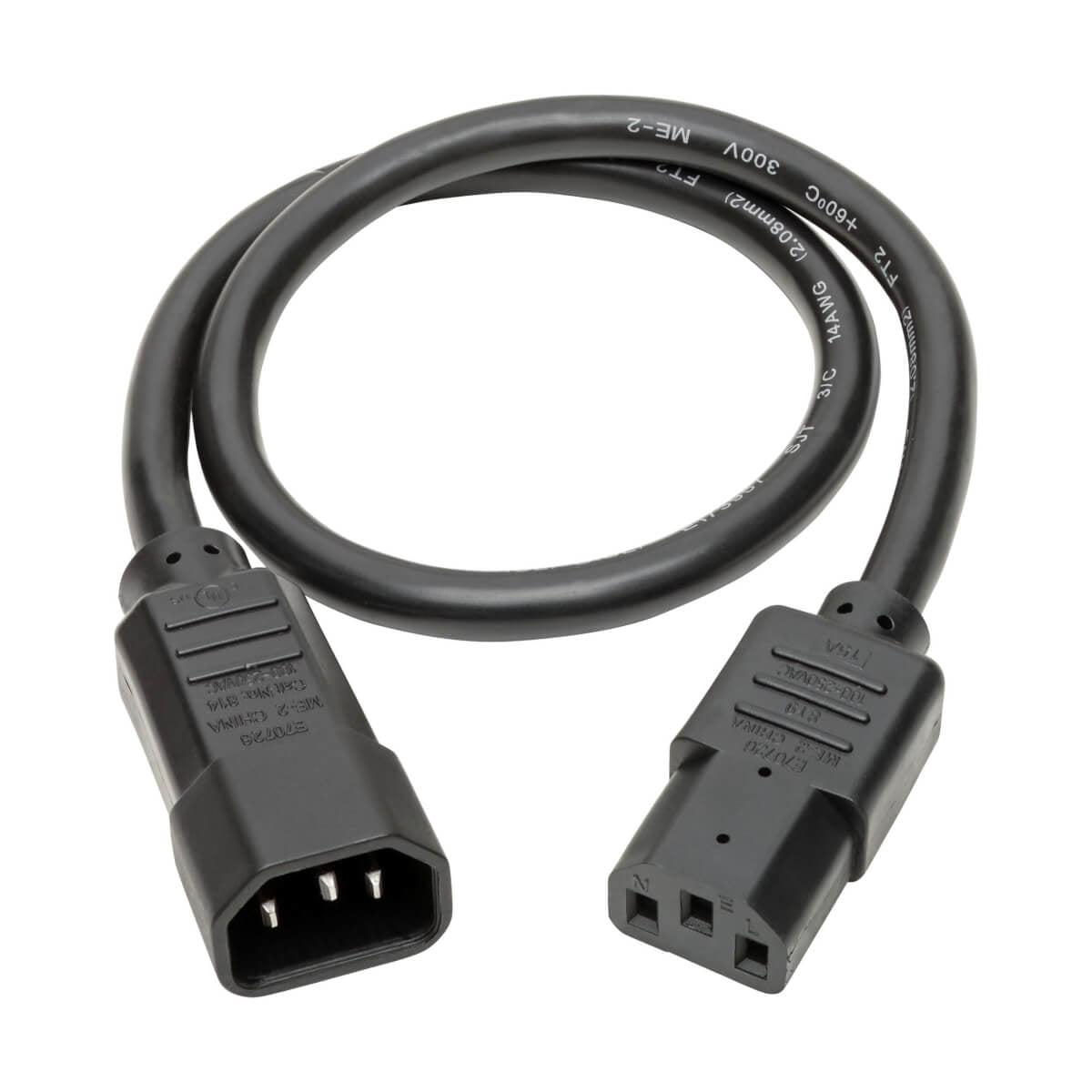 Tripp Lite P005-18N Heavy-Duty Pdu Power Cord, C13 To C14 - 15A, 250V, 14 Awg, 1.5 Ft. (0.45 M), Black