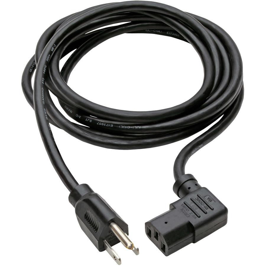 Tripp Lite P006-014-13Ra Computer Power Cord, Nema 5-15P To Right-Angle C13 - 10A, 125V, 18 Awg, 14 Ft. (4.27 M), Black