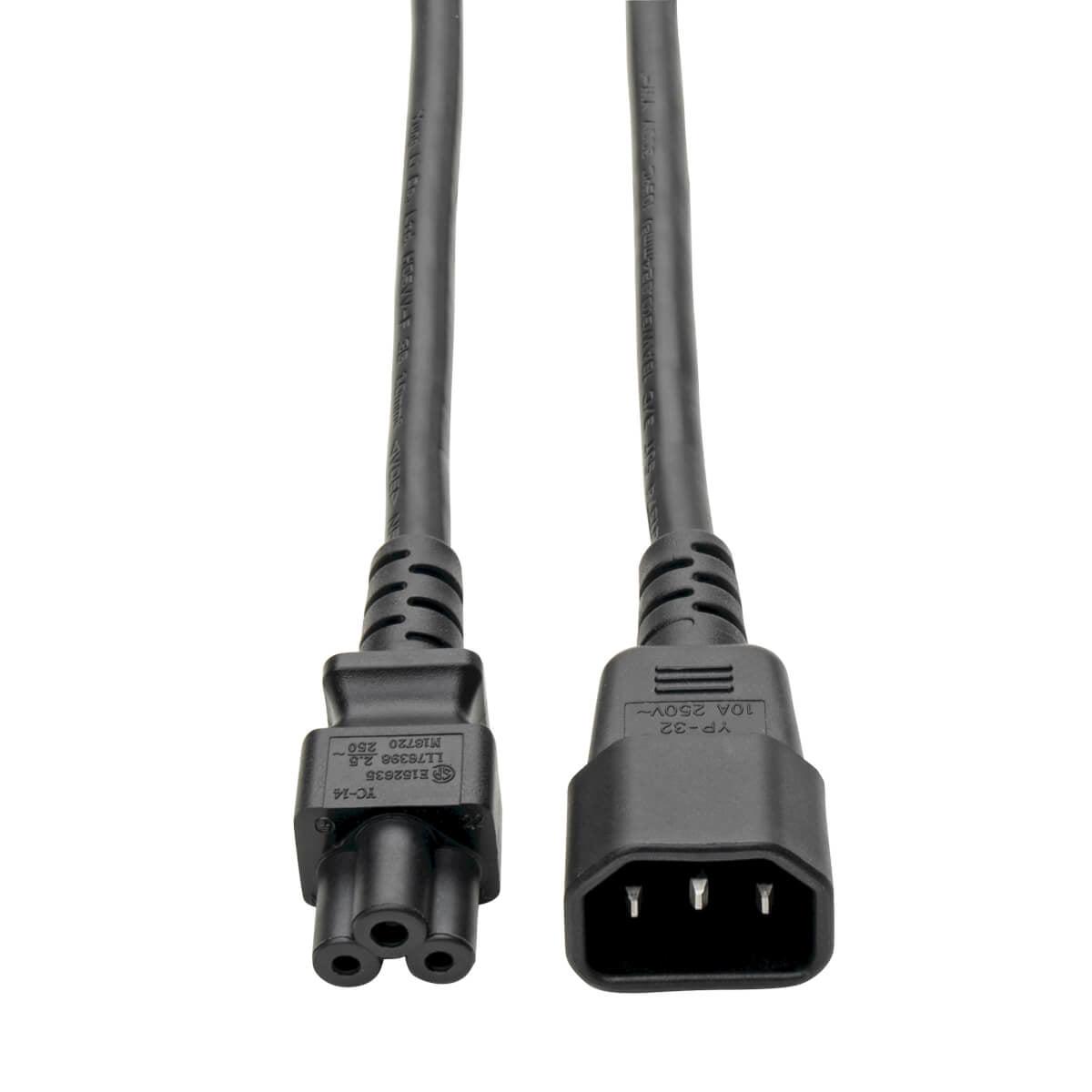 Tripp Lite P014-06N Laptop Power Adapter Cord, C14 To C5 Adapter - 2.5A, 250V, 18 Awg, 6 In., Black