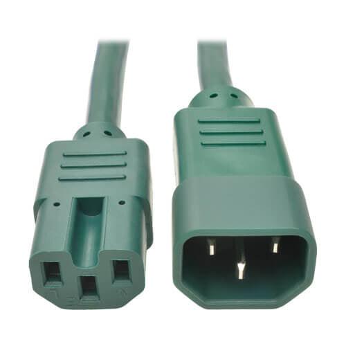 Tripp Lite P018-002-Agn Power Cord C14 To C15 - Heavy-Duty, 15A, 250V, 14 Awg, 2 Ft. (0.61 M), Green