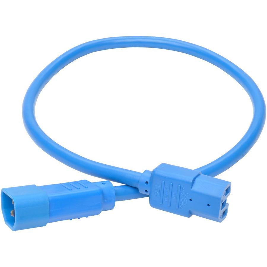 Tripp Lite P018-002-Abl Power Cord C14 To C15 - Heavy-Duty, 15A, 250V, 14 Awg, 2 Ft. (0.61 M), Blue