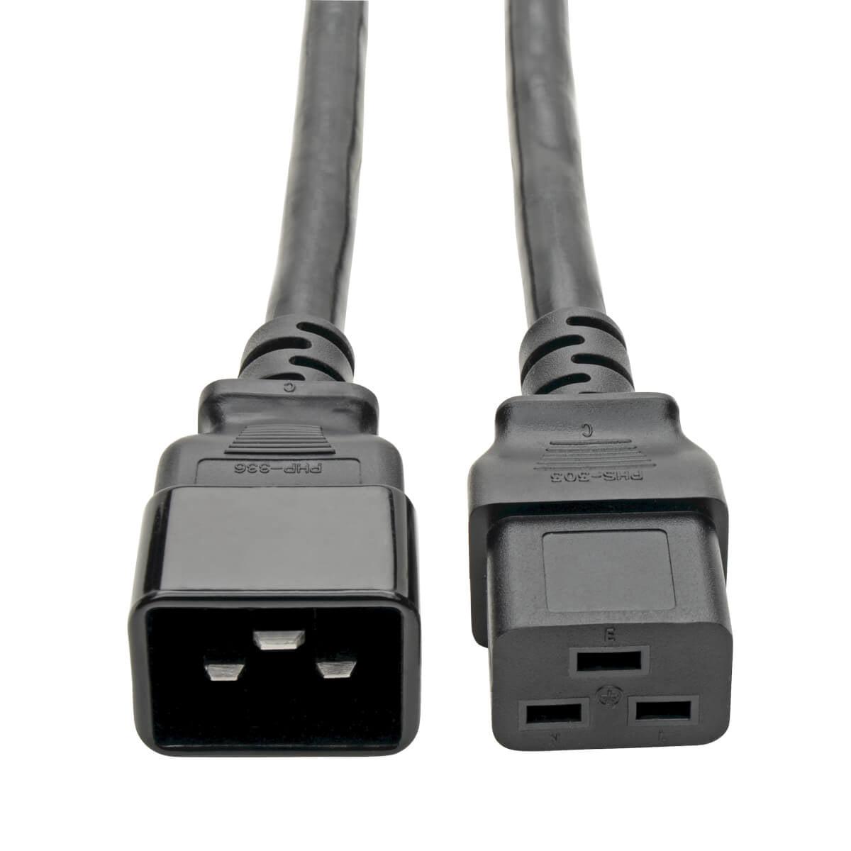 Tripp Lite P036-002 Power Extension Cord, C19 To C20 - Heavy-Duty, 20A, 250V, 12 Awg, 2 Ft. (0.61 M), Black