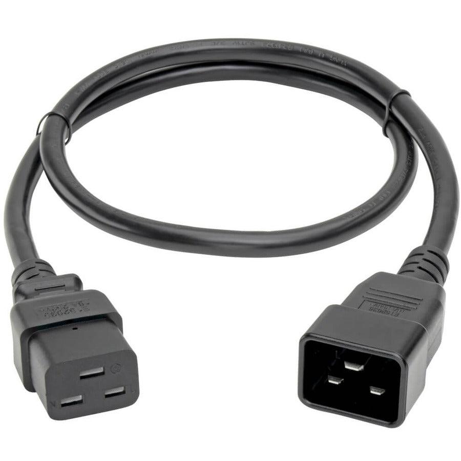 Tripp Lite P036-003-15A Power Extension Cord, C19 To C20 - Heavy-Duty, 15A, 250V, 14 Awg, 3 Ft. (0.91 M), Black
