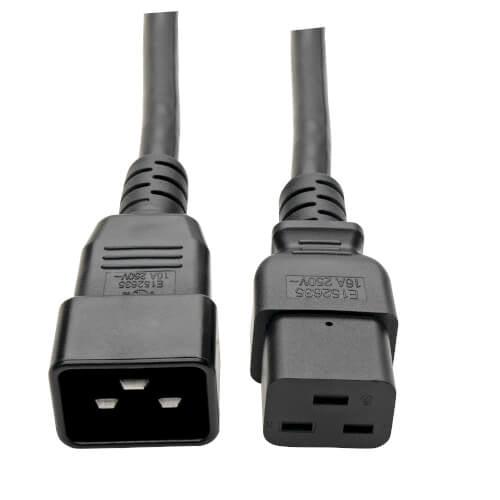 Tripp Lite P036-006-15A Power Extension Cord, C19 To C20 - Heavy-Duty, 15A, 250V, 14 Awg, 6 Ft. (1.83 M), Black