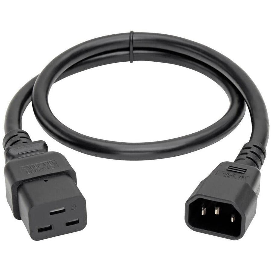 Tripp Lite P047-002 Power Cord, C19 To C14 - Heavy-Duty, 15A, 250V, 14 Awg, 2 Ft. (0.61 M), Black