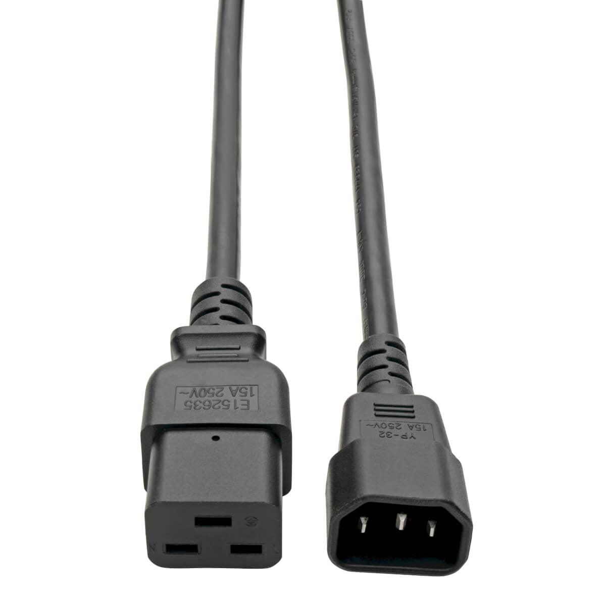 Tripp Lite P047-006 Power Cord, C19 To C14 - Heavy-Duty, 15A, 250V, 14 Awg, 6 Ft. (1.83 M), Black