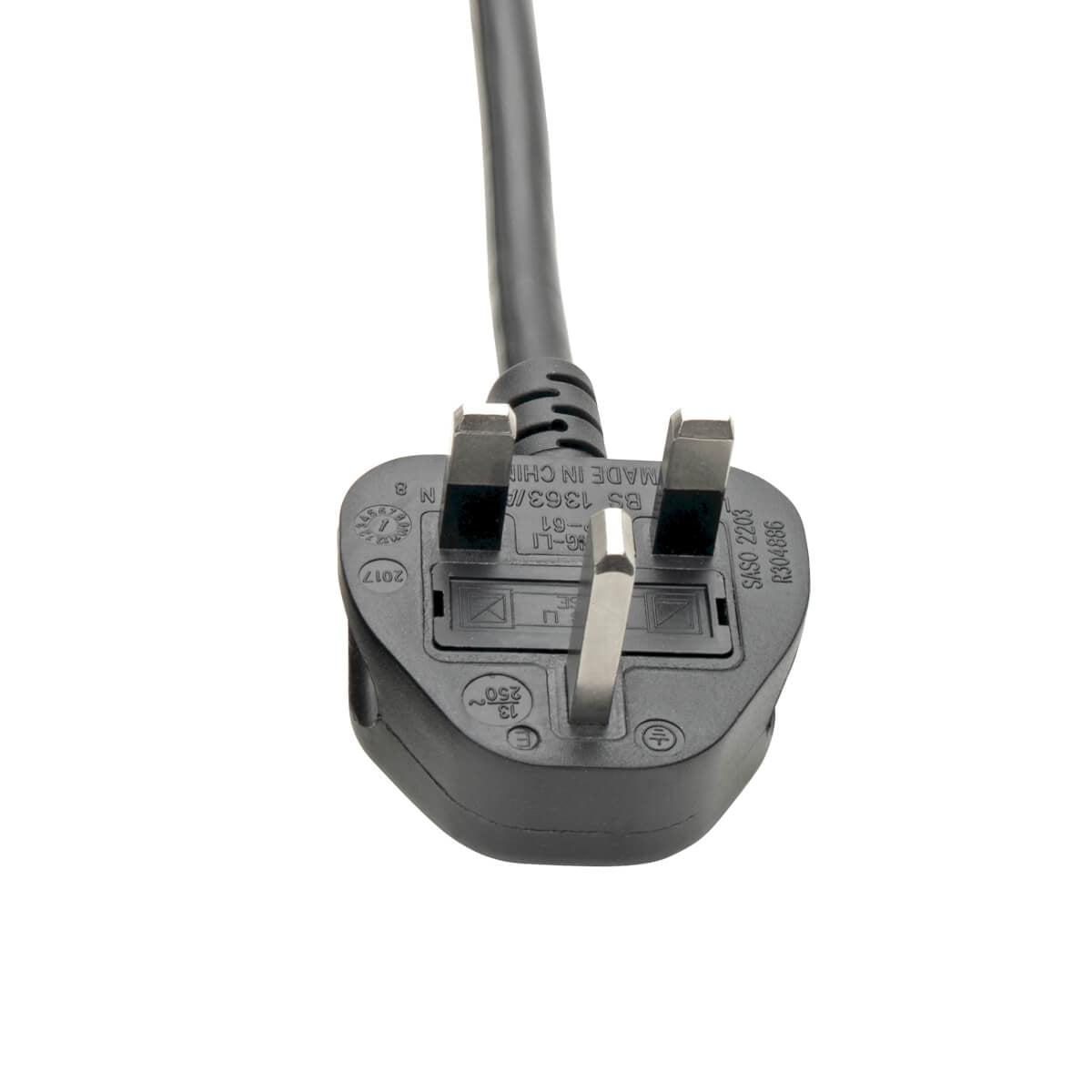 Tripp Lite P052-008 Uk Computer Power Cord, C19 To Bs1363, 13A, 250V, 16 Awg, 8 Ft. (2.43 M), Black