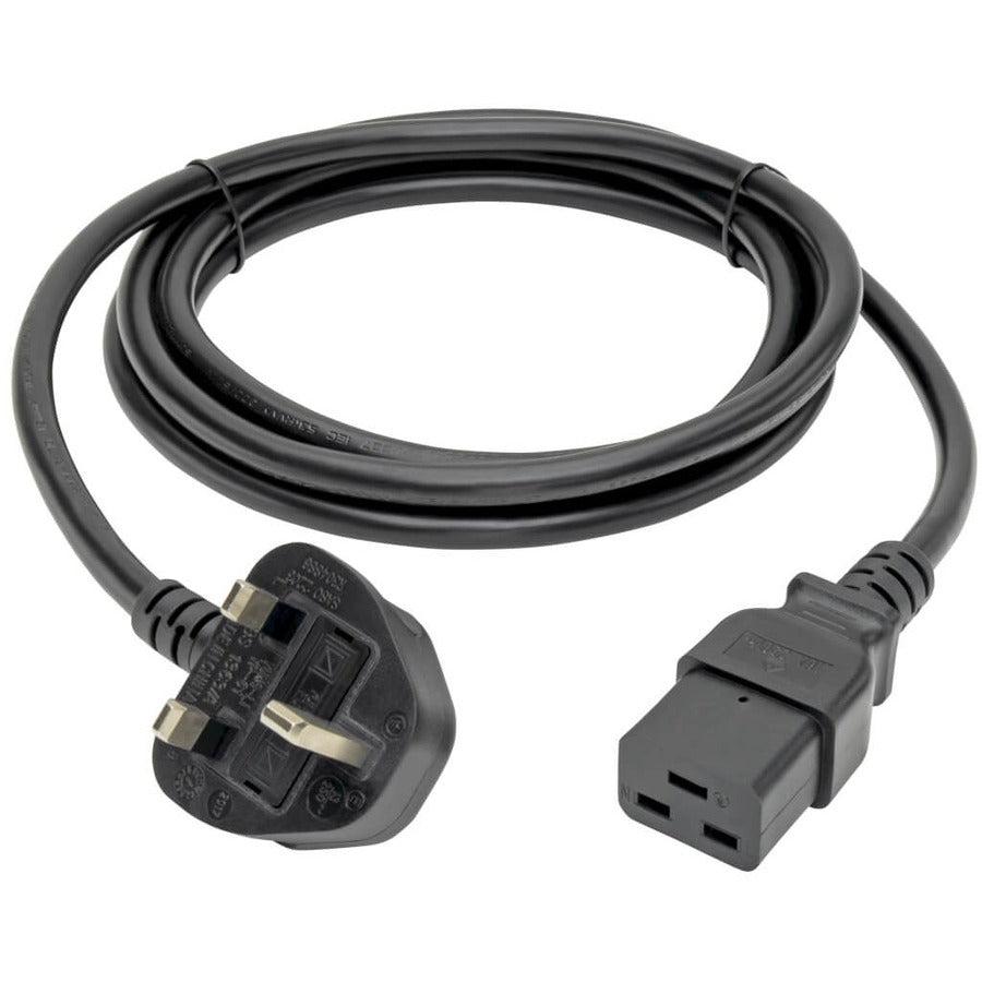 Tripp Lite P052-008 Uk Computer Power Cord, C19 To Bs1363, 13A, 250V, 16 Awg, 8 Ft. (2.43 M), Black