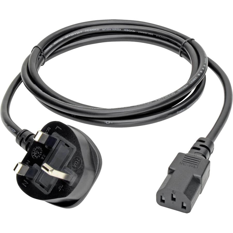 Tripp Lite P056-006-10A Uk Computer Power Cord, Bs1363 To C13 - 10A, 250V, 18 Awg, 6 Ft. (1.83 M), Black