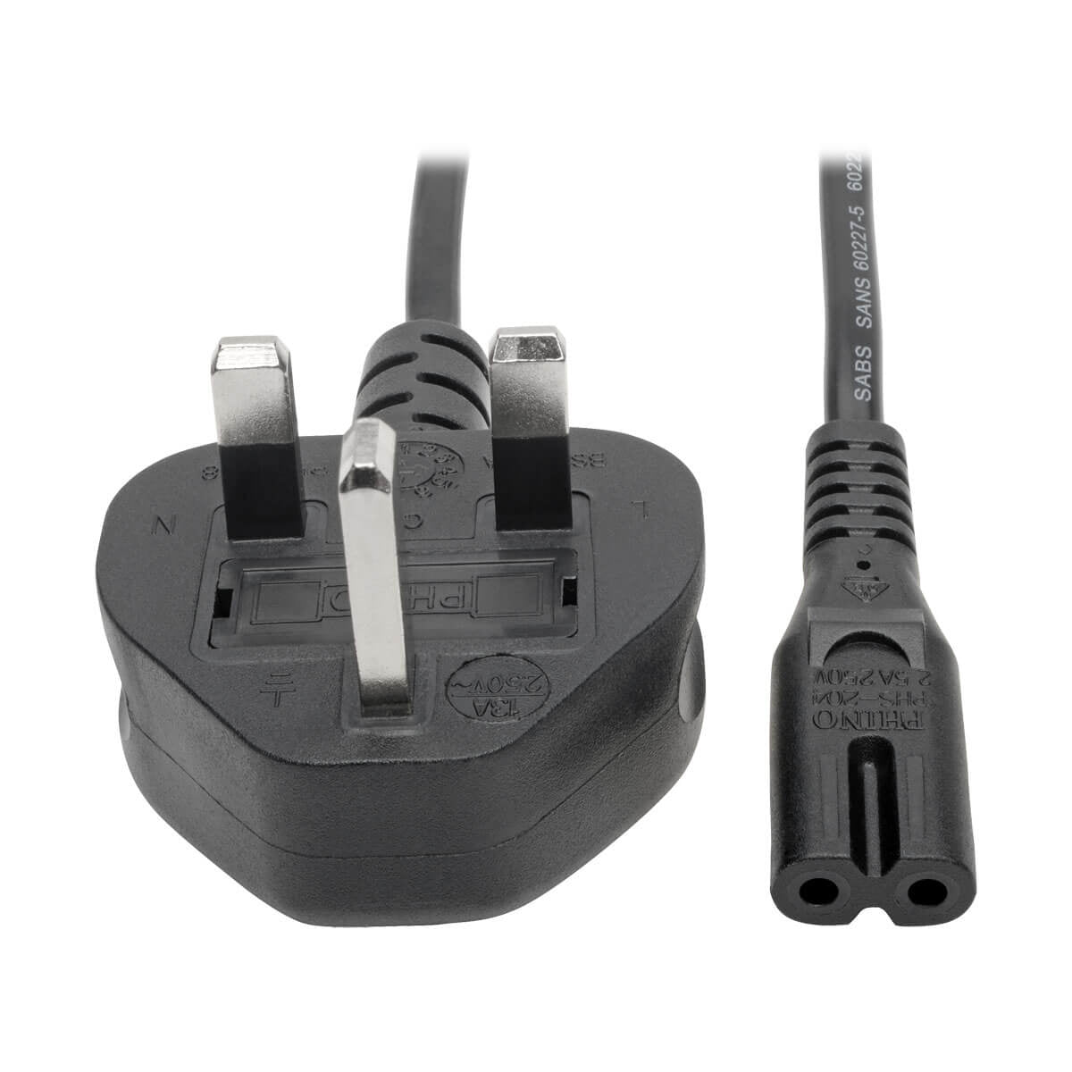 Tripp Lite P061-006 Uk Computer Power Cord - Bs1363 To C7, 2.5A, 250V, 18 Awg, 6 Ft. (1.83 M), Black