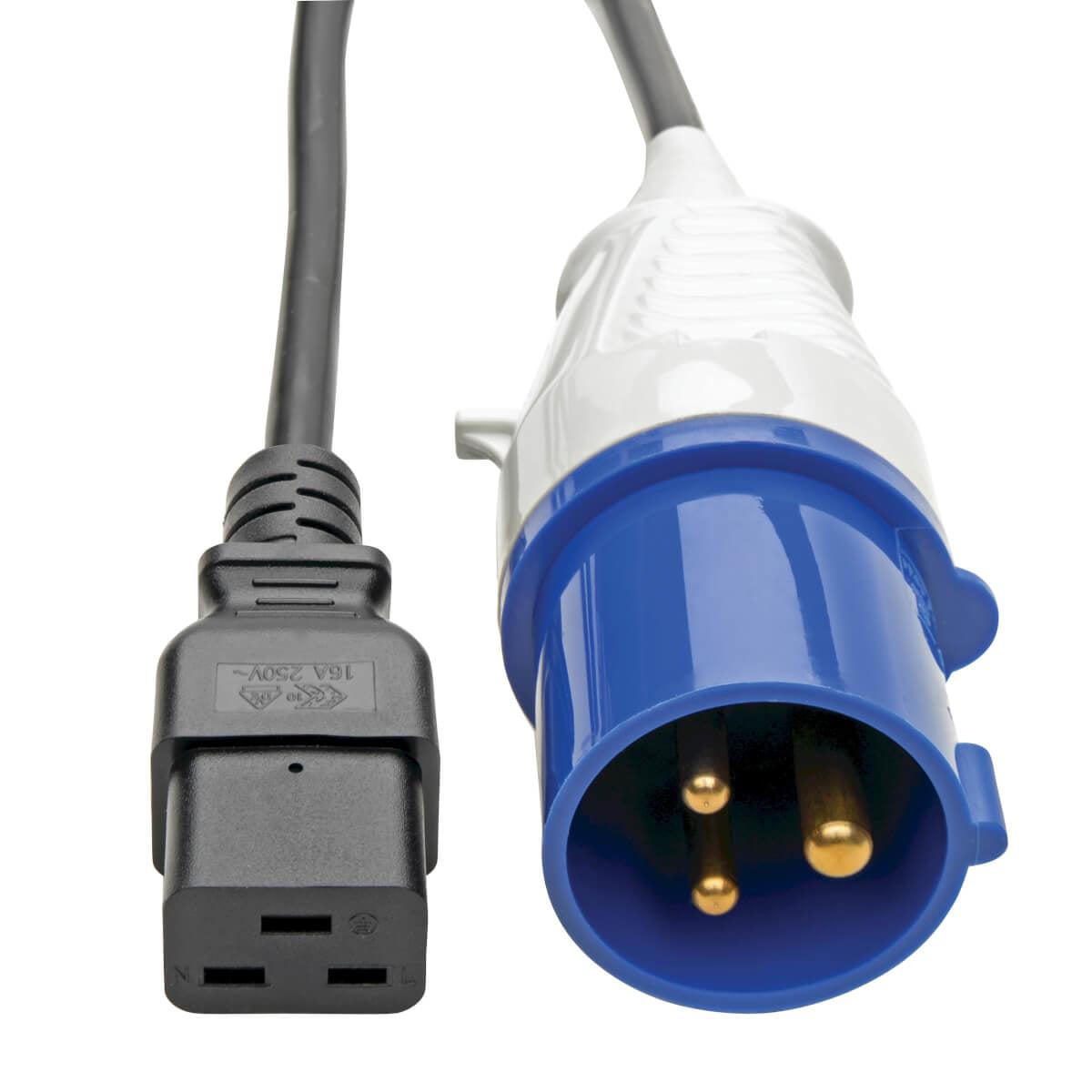 Tripp Lite P070-010 Iec 309 To C19, Heavy-Duty Extension Cord - 16A, 250V, 16 Awg, 10 Ft. (3.05 M), Black