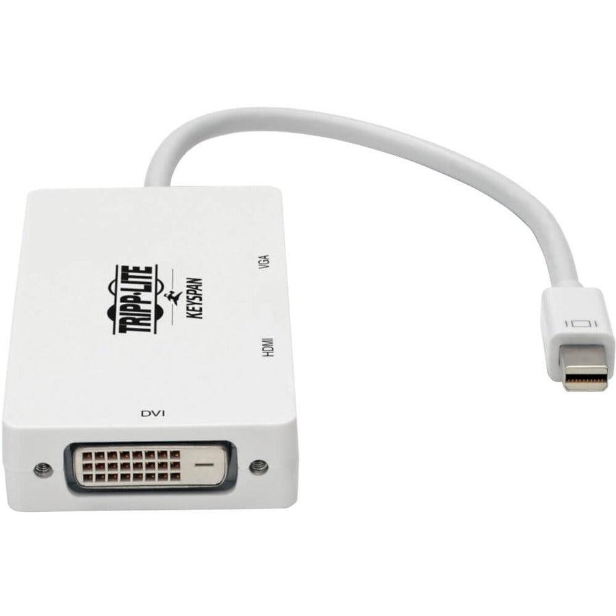 Tripp Lite P137-06N-Hdvw Keyspan Mini Displayport To Vga/Dvi/Hdmi All-In-One Video Converter Adapter, White, 6-In. (15.24 Cm)