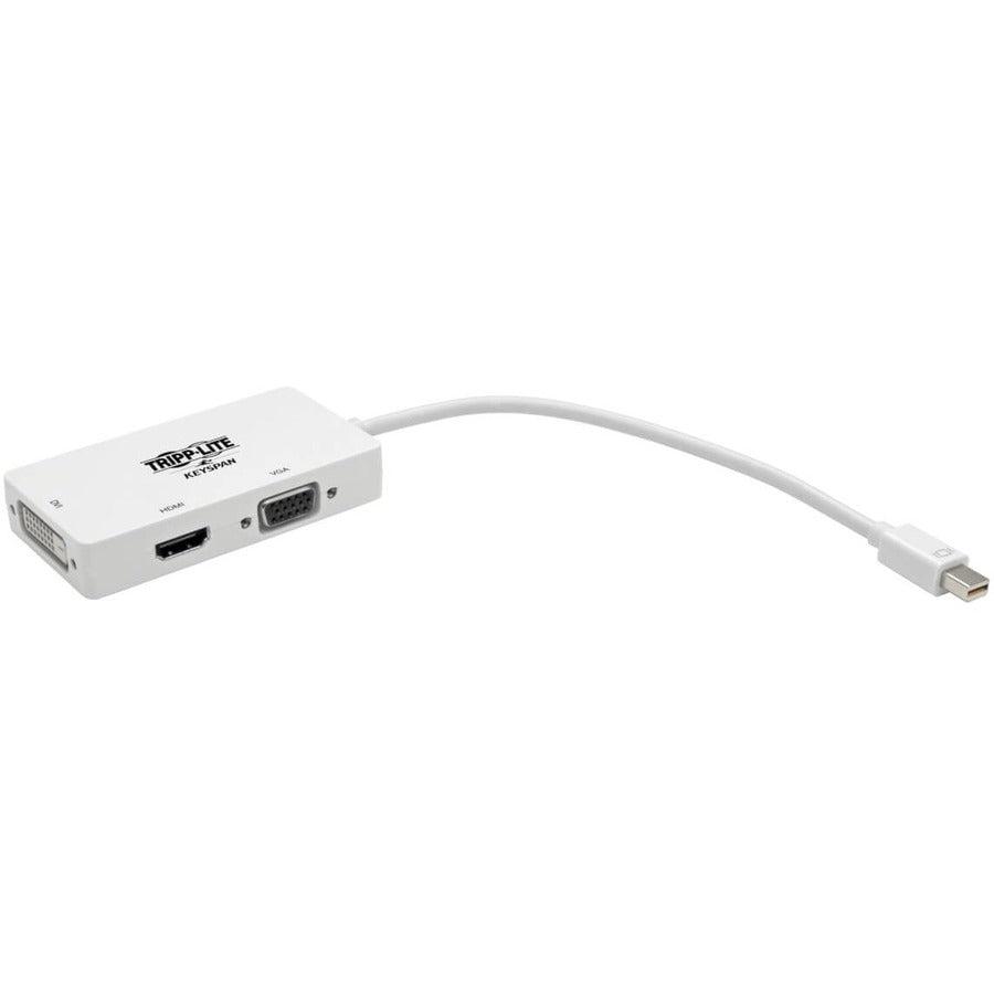 Tripp Lite P137-06N-Hdvw Keyspan Mini Displayport To Vga/Dvi/Hdmi All-In-One Video Converter Adapter, White, 6-In. (15.24 Cm)