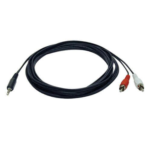 Tripp Lite P314-012 3.5 Mm Mini Stereo To Rca Audio Y Splitter Adapter Cable (M/2Xm), 12 Ft. (3.7 M)