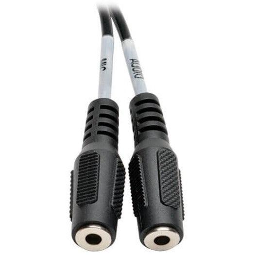 Tripp Lite P318-06N-Mff 3.5 Mm 3-Position To 3.5 Mm 4-Position Audio Headset Splitter Adapter Cable (2Xf/M), 6 In. (15.2 Cm)