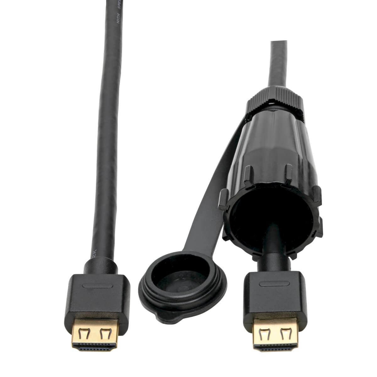Tripp Lite P569-010-Ind High-Speed Hdmi Cable (M/M) - 4K 60 Hz, Hdr, Industrial, Ip68, Hooded Connector, Black, 10 Ft.