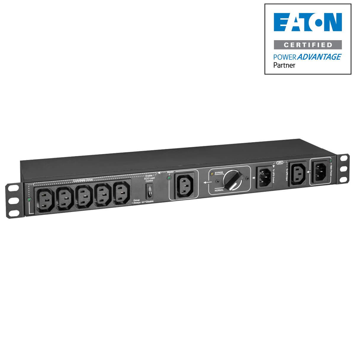 Tripp Lite Pdubhv101U 200-250V 10A Single-Phase Hot-Swap Pdu With Manual Bypass - 6 C13 Outlets, 2 C14 Inlets, 1U Rack/Wall