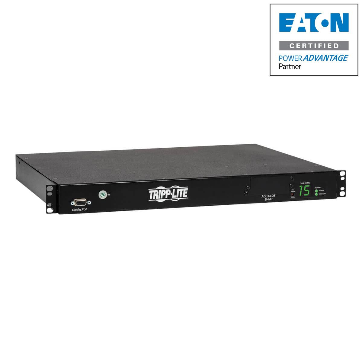 Tripp Lite Pdumh15Hvat 2.4Kw Single-Phase Local Metered Automatic Transfer Switch Pdu, Two 200-240V C14 Inlets, 10 C13 Outputs, 1U, Taa