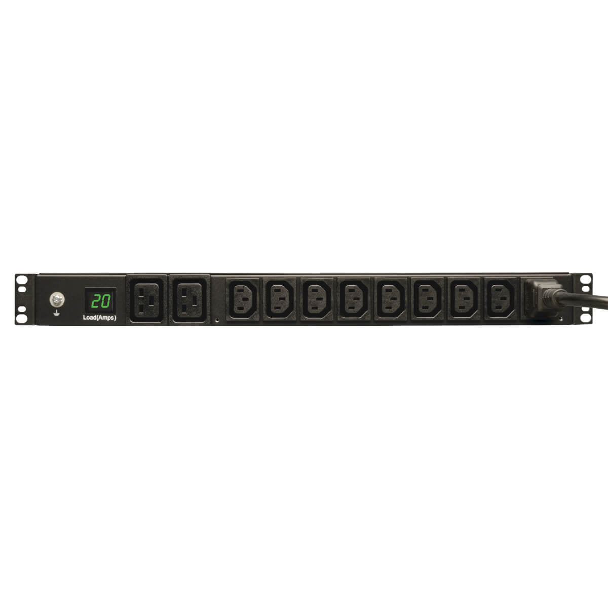 Tripp Lite Pdumh20Hv 3.7Kw Single-Phase Local Metered Pdu, 208/230V (8 C13 & 2 C19), C20 / L6-20P Adapter, 12 Ft. (3.66 M) Cord, 1U Rack-Mount, Taa