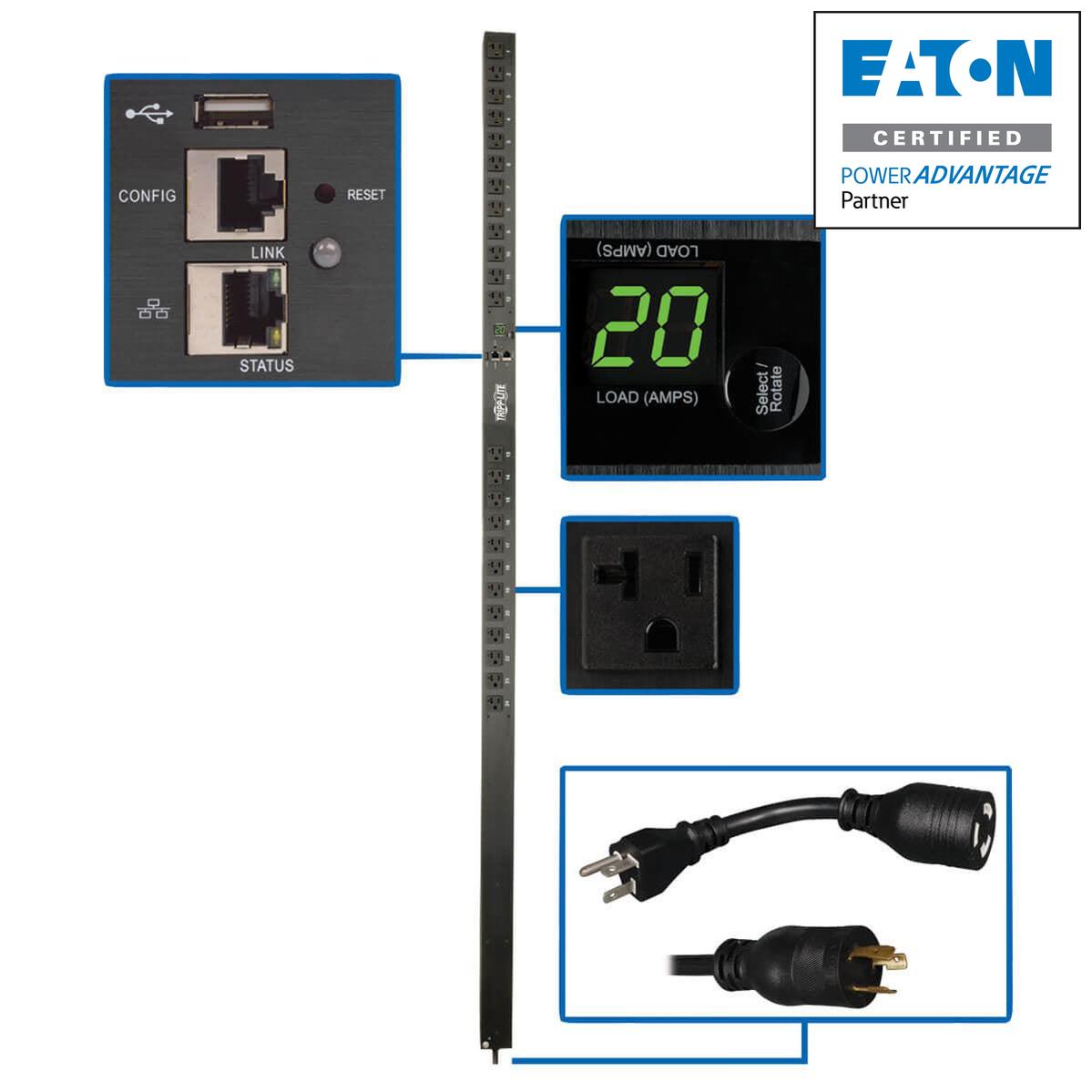 Tripp Lite Pdumnv20Lx Power Distribution Unit (Pdu) 24 Ac Outlet(S) 0U Black