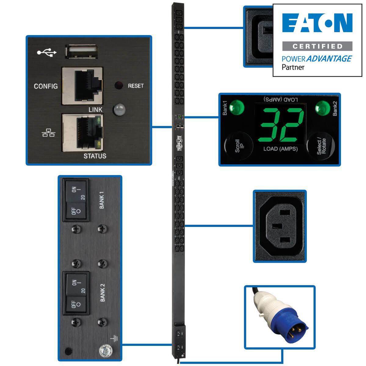 Tripp Lite Pdumnv32Hv2Lx 7.7Kw Single-Phase Monitored Pdu, Lx Interface, 200-240V Outlets (36