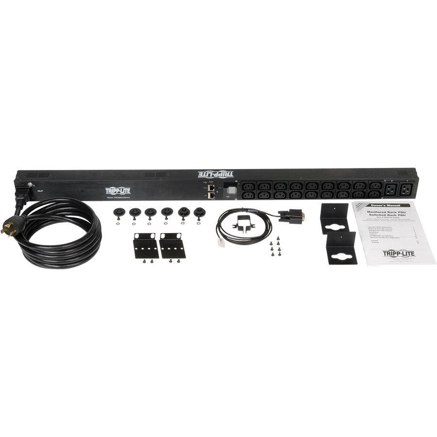 Tripp Lite Pdumnv20Hv2Lx 3.7Kw Single-Phase 208/230V Monitored Pdu - Lx Platform, 18 C13, 2 C19 Outlets, C20 / L6-20P Inputs, 0U 900Mm Height, Taa
