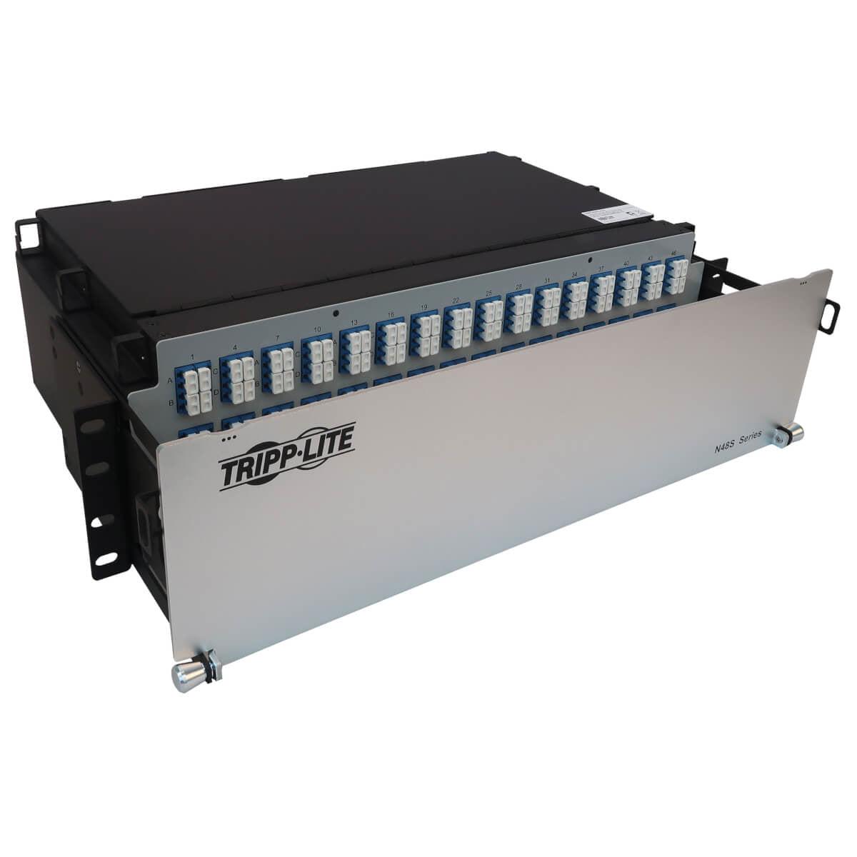 Tripp Lite Preloaded Fiber Patch Panel, 3U - 48X (12F Mtp/Mpo-Apc To 4X Lc Duplex F/F) 8F Trunk Cables, Os2 Singlemode, 5 M (16.4 Ft.)